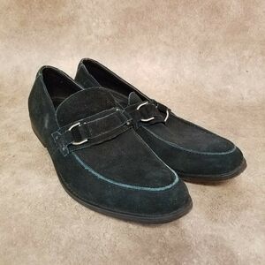 Marc Anthony Mens Antonio  Size 11 Black  Leather Slip On Loafer Dress Shoes